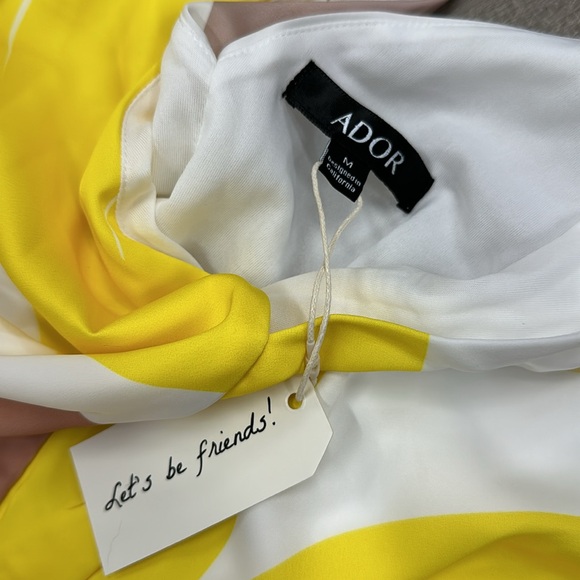 NWT - Long Yellow, Cream & Brown Dress with Pockets! - Picture 5 of 7